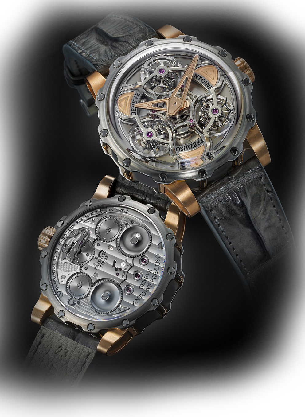 Titanium-Steel-Pink gold